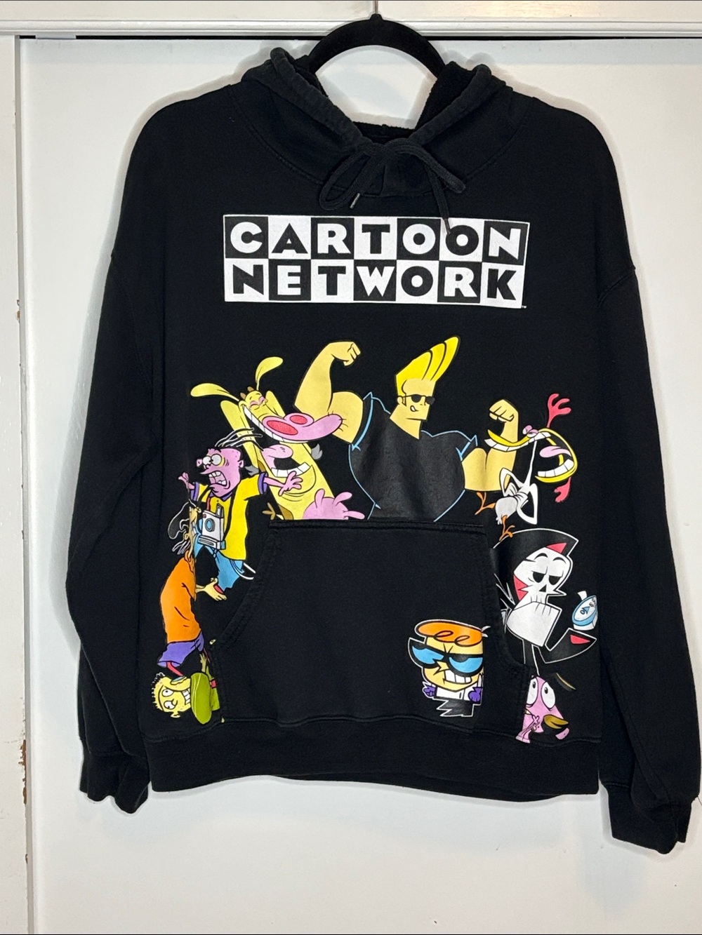 Cartoon Network Black Crewneck Sweatshirt with Classic Character Print